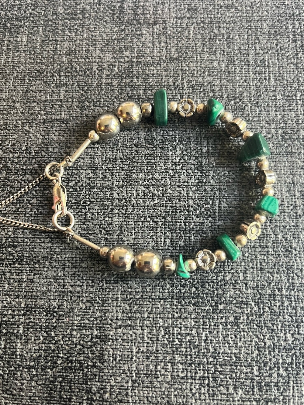 925 vintage Malachite  bracelet